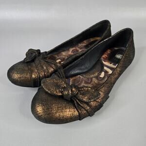 Born Ballet Flats Molly Metallic Bronze Leather Slip OnComfort Shoes Size 7.5 M